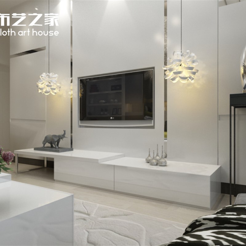烤漆电视柜茶几组合简约现代白色小户型电视柜卧室可伸缩客厅地柜