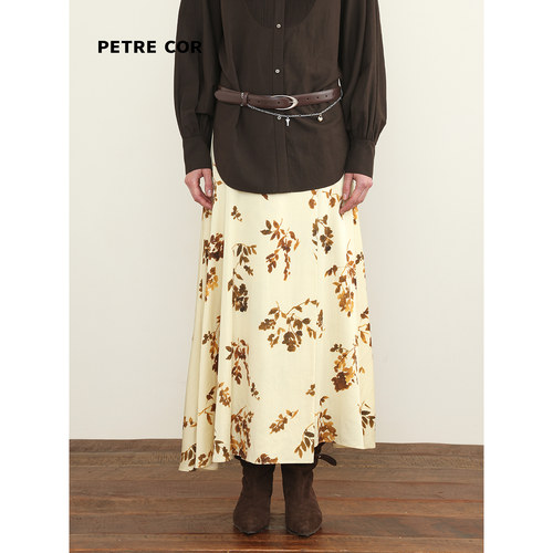 PETRECOR独立设计师官方店26秋冬 分割打褶A型半裙
