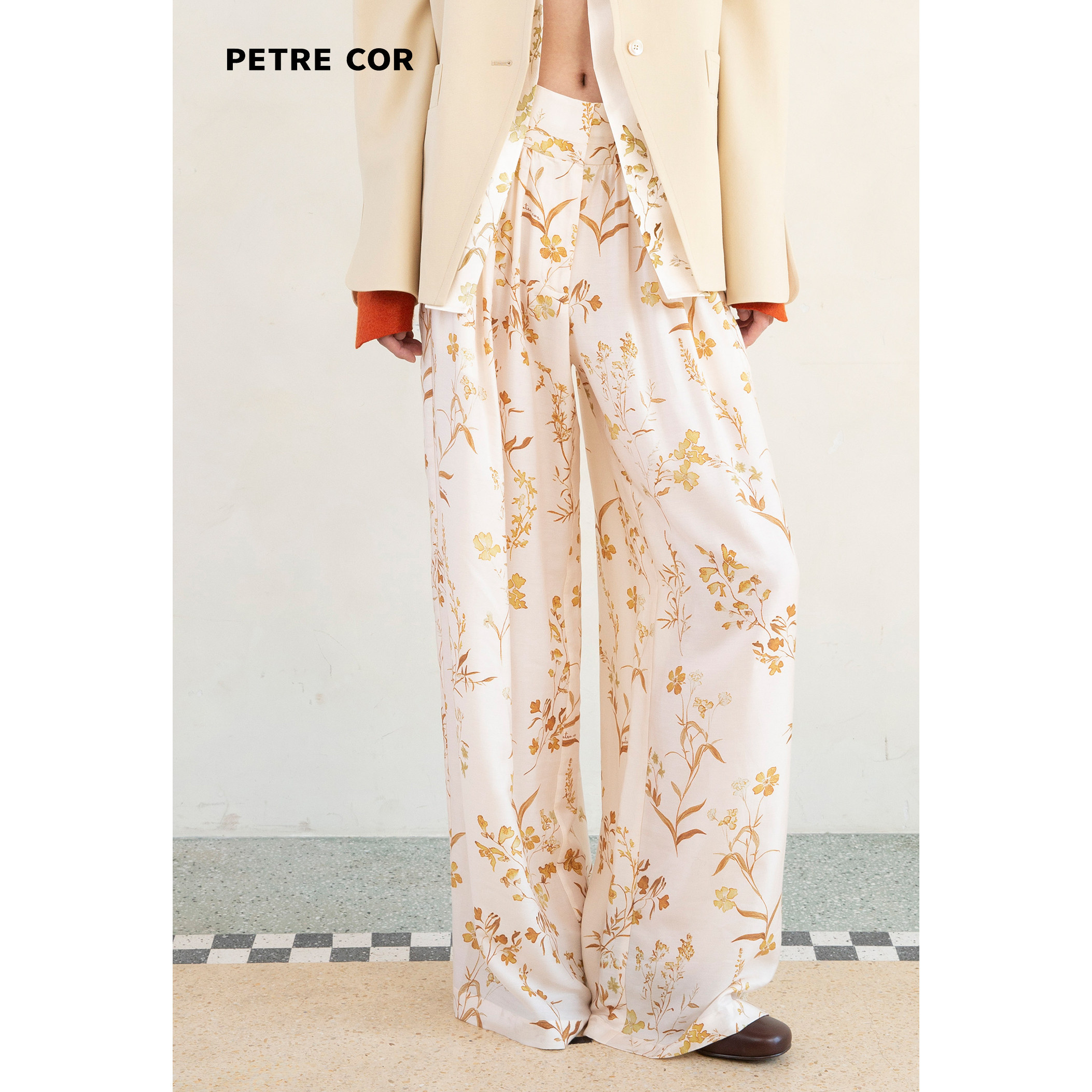 PETRE COR 独立设计师官方店25秋冬装腰抽褶阔腿裤,女装/女士精品,休闲裤,淘宝优惠券,粉丝福利购,淘宝优惠卷