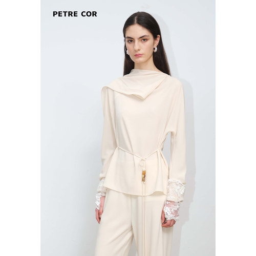 PETRECOR官方店连肩飘带上衣