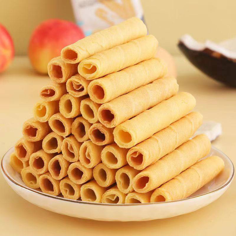 遂雅雪花蛋卷整箱散装140克手指鸡蛋卷饼干 酥脆休闲办公零食品