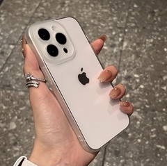 新款简约透明苹果13直边手机壳适用14全包iphone15磨砂12pro保护套11防摔xr防指纹xsmax硅胶软壳7/8plus