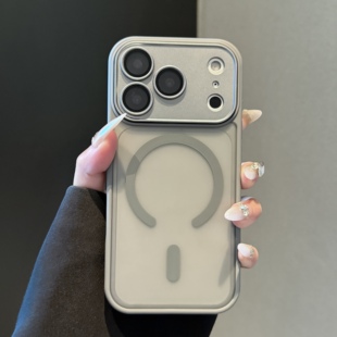 带镜头膜适用新款苹果17promax磁吸手机壳磨砂肤感超薄iPhone16ProMax透明14不沾指纹15/13男女款12保护套
