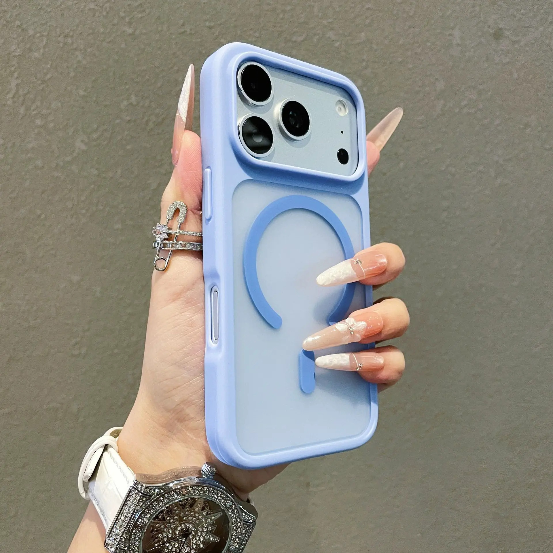 ins肤感磨砂纯色磁吸适用苹果17promax手机壳16pro男女款iphone15PM情侣13pro简约小众14全包防摔保护套18pro