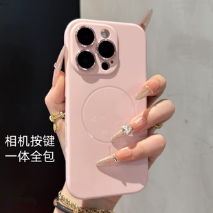新款高级感全包一体按键适用于iPhone16promax手机壳高颜值苹果17保护套14plus防摔15网红13磁吸12镜头膜11女