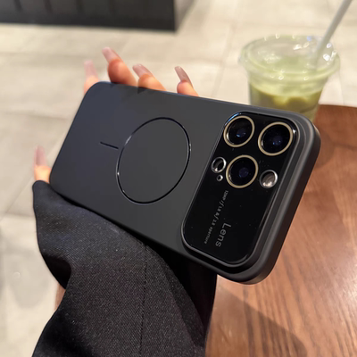 哑光磨砂大视窗适用苹果17promax手机壳PC硬iPhone16promax高级感15磁吸14防摔13pm男女情侣12自带镜头膜11