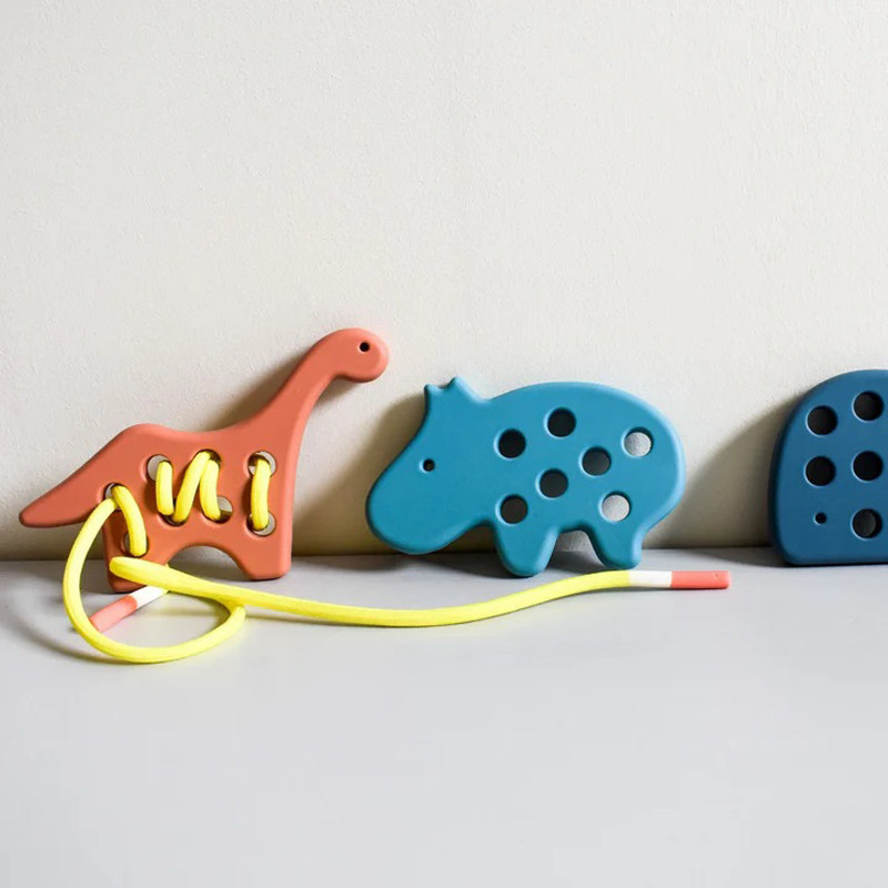 儿童穿线绳专注力绕珠硅胶牙胶咬咬乐FDA silicone teether