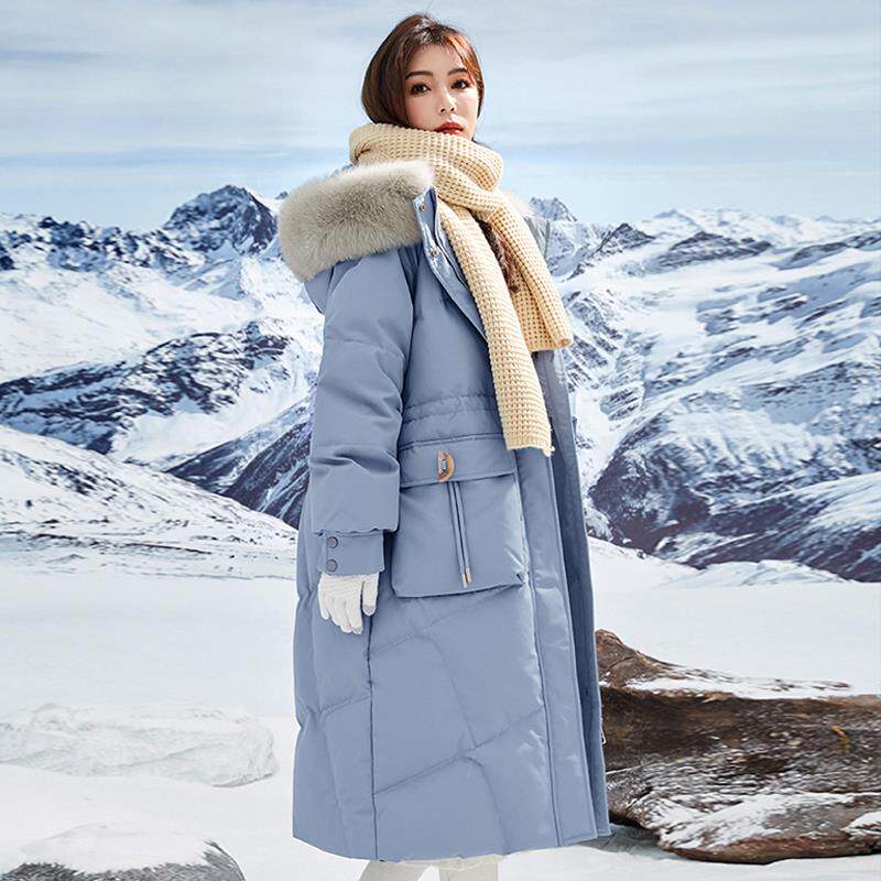 特大码过膝羽绒服女装300斤冬季200胖mm加肥加大显瘦宽松加厚外套