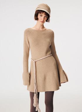 TDDP“内在回响”奥羊绒针织毛衣连衣裙女秋冬内搭外穿修身中长裙