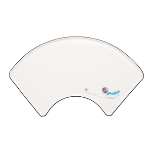 平盘浅盘扇形蛋糕盘酒店中式创意特色餐具糕点点心摆盘盘子中餐盘