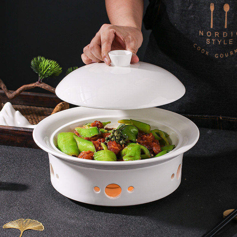蜡烛加热炉碗高档会所酒店饭店创意特色中式明炉干锅餐具保温盘子