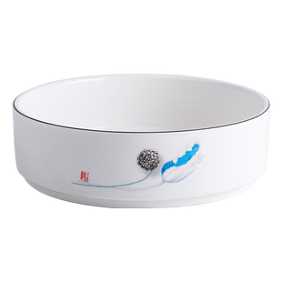 深盘加深大深口盘子白色家用高档酒店会所餐具沙拉碗窝盘餐盘菜盘