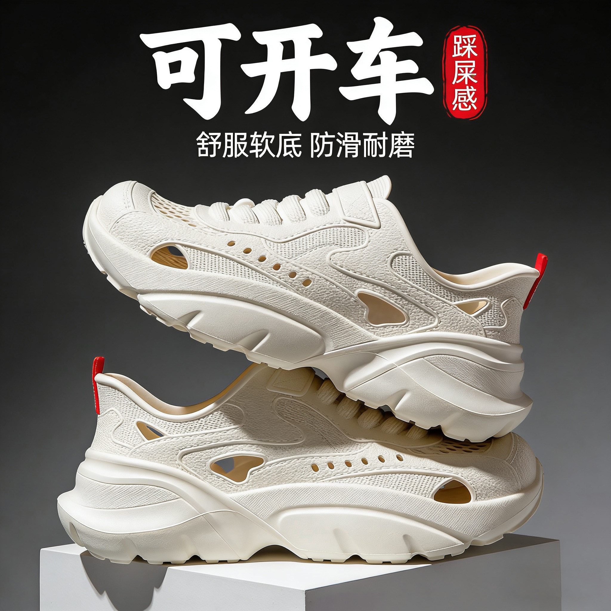 日本良品の設計男鞋2026夏季新款洞洞鞋外穿百搭防滑耐磨沙滩凉鞋