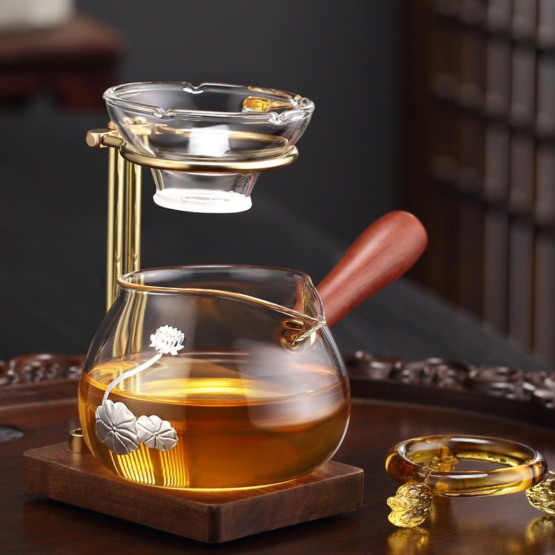 金芝达纯黄铜懒人茶架玻璃公道杯茶漏滤茶器支架分茶器泡茶架茶配
