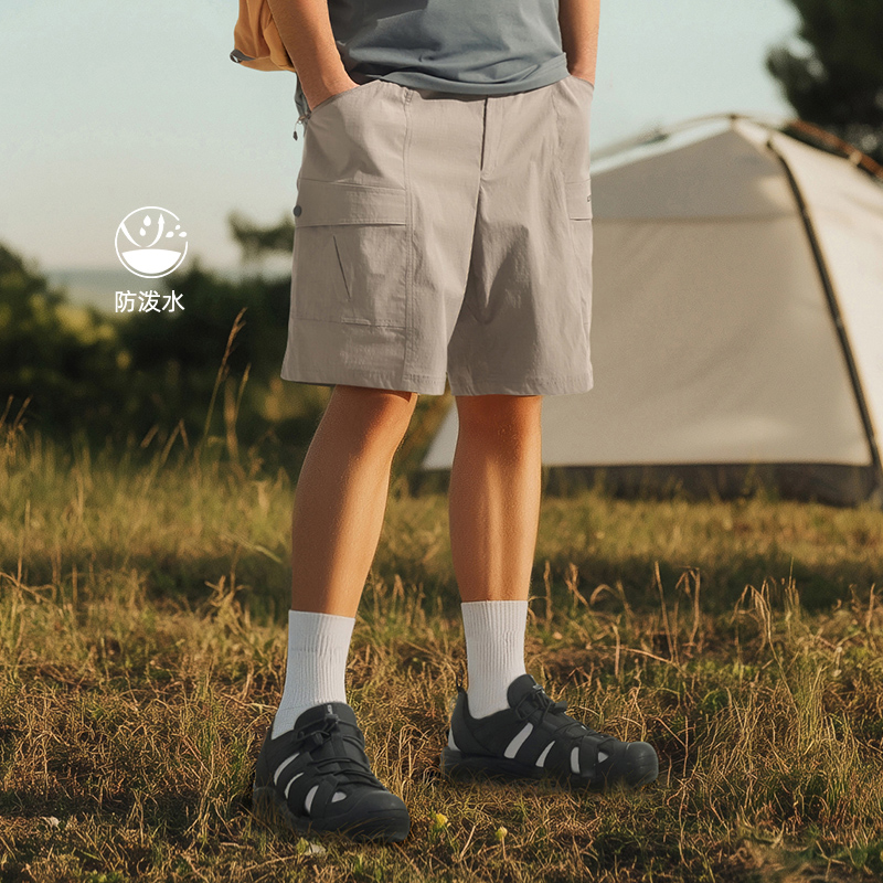 ICEPEAK艾斯匹克2025春夏新品户外徒步露营日常防泼水工装短裤男