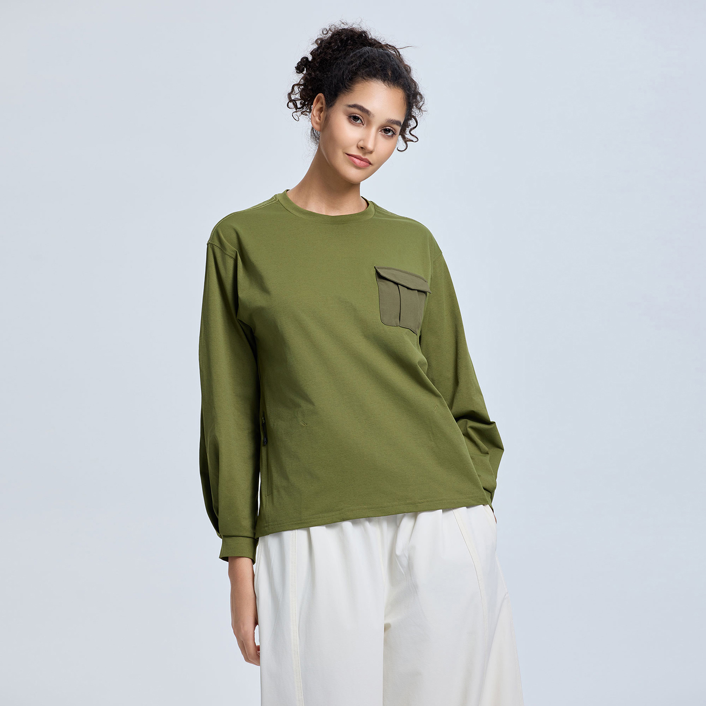 ICEPEAK户外徒步圆领长袖T恤女