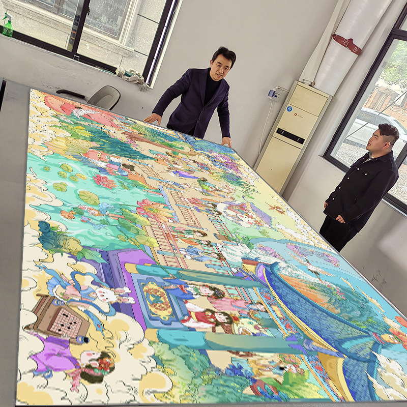 定制288片大块加厚木质拼图单位团建公司内训活动拓展示儿童玩具