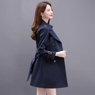高端品质2026春季新款风衣女中长款小个子女装英伦风时尚青年外套