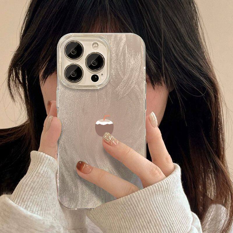 简约创意椰子iPhone17ProMax羽纱手机壳13/14plus华为16/15Pro小米红米7/8不撞款11/12荣耀x/xs/xr防摔保护套