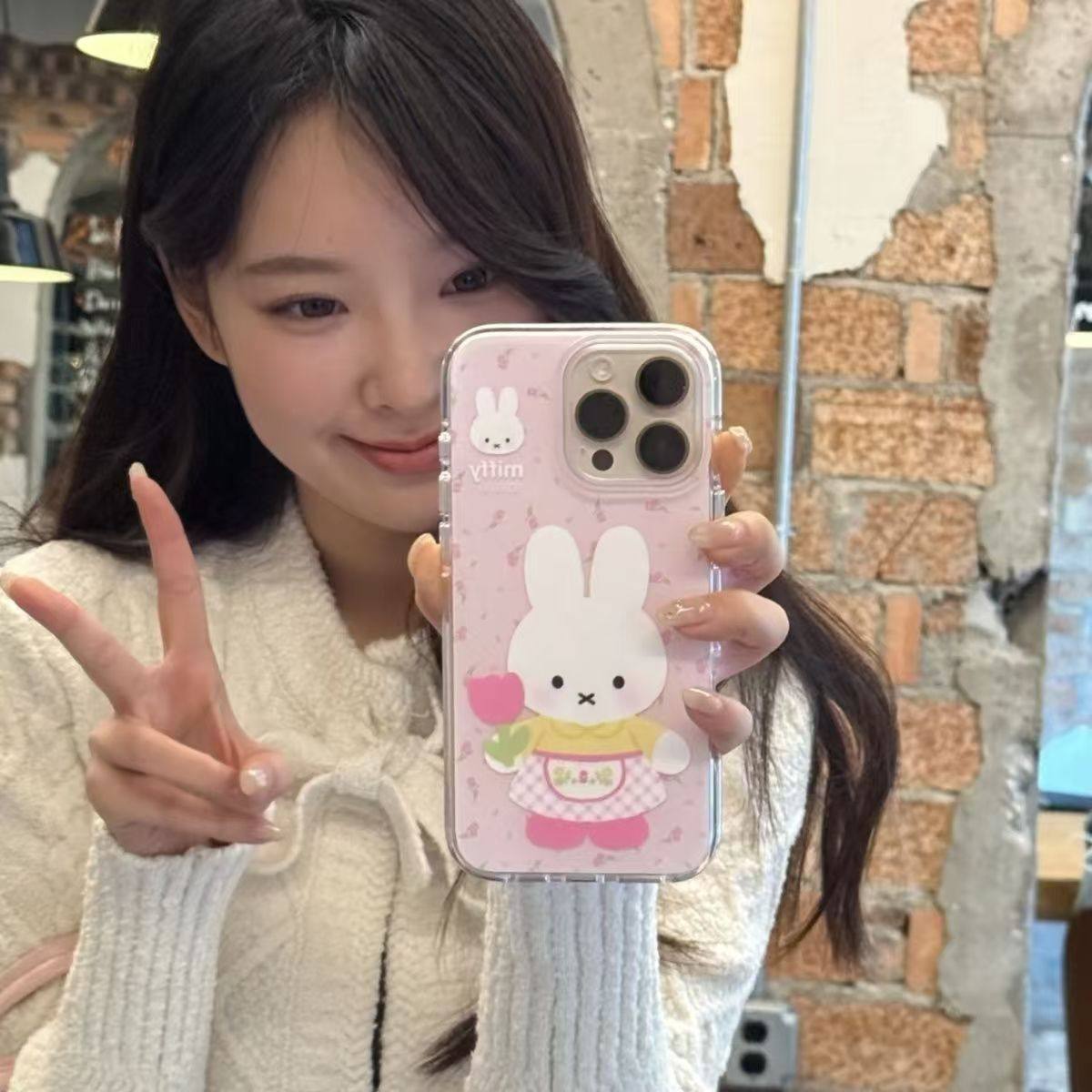 春日围裙米菲兔iPhone17ProMax双层IMD手机壳13/14plus华为15/16Pro小米红米7/8创意11/12荣耀x/xs防摔保护套