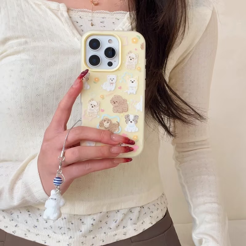 奶呼呼小萌狗创意可爱防摔保护套