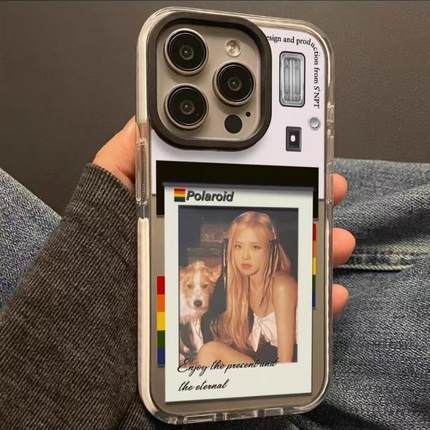 拍立得相框iPhone17ProMax苹果手机壳13/14plus放照片小卡16/15Pro高透7/8p高颜值11/12Pro情侣x/xs/xr手机壳