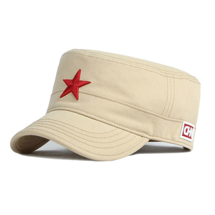带五角星的帽子中老年人男士爸爸爷爷平顶帽春秋户外防晒鸭舌帽女