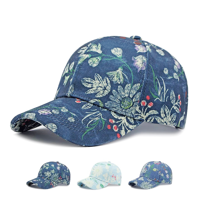 棒球帽户外女春夏秋印花鸭舌帽
