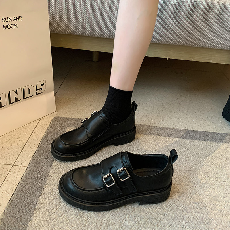 英伦风皮带扣乐福鞋女厚底魔术贴百搭小皮鞋宽胖脚大码女鞋41到43,女鞋,乐福鞋（豆豆鞋）,淘宝优惠券,粉丝福利购,淘宝优惠卷