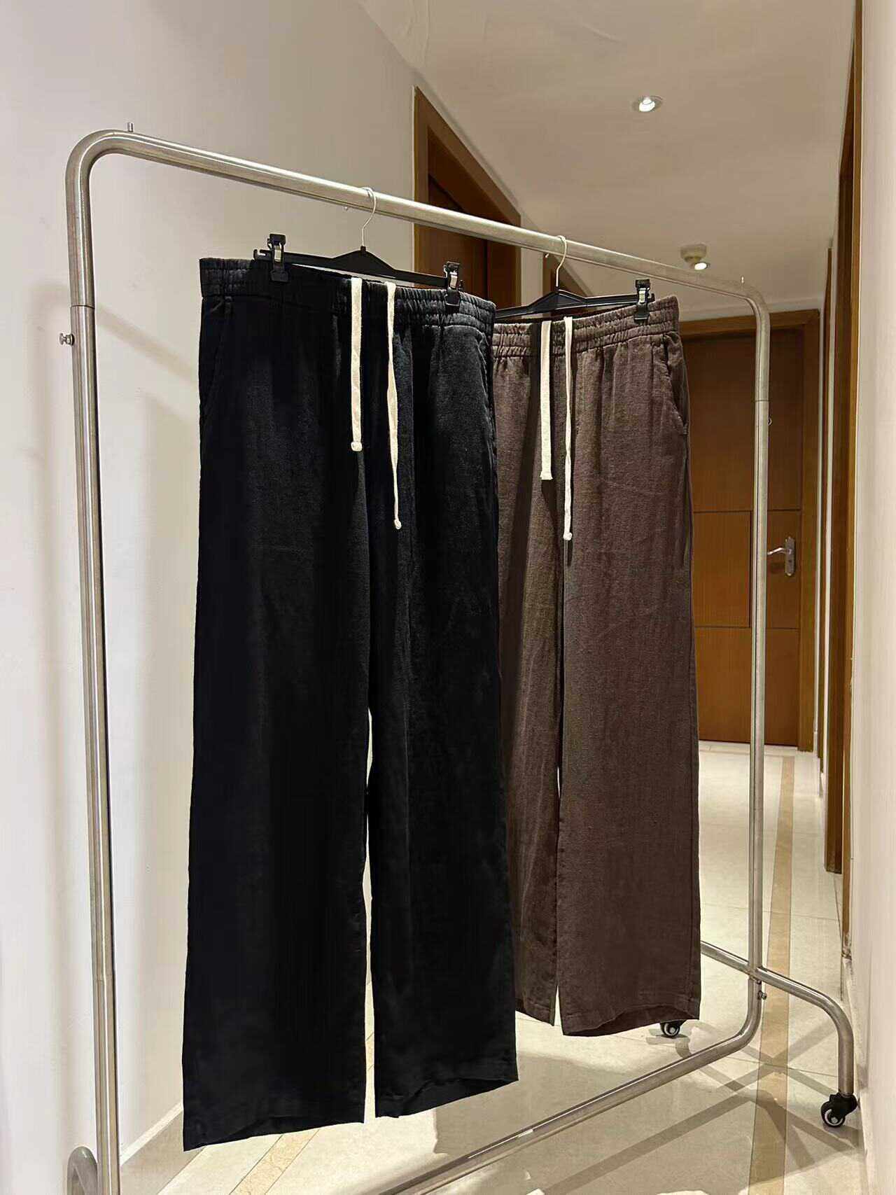 thumbnail for Annoying JJJJOUND American minimalist linen light straight loose casual retro washed drape trousers