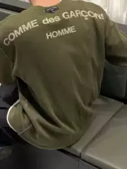 Comme des garcons homme T-shirt Waffle Knit Logo Long Sleeve