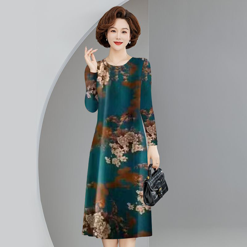 春秋季妈妈连衣裙新款高品质显瘦遮肚大码洋气减龄薄款中老年女装,女装/女士精品,连衣裙,淘宝优惠券,粉丝福利购,淘宝优惠卷