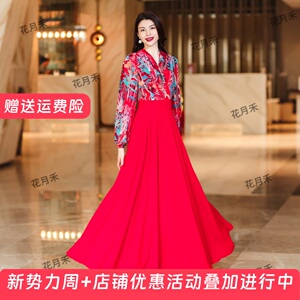 2026年雪纺裙沙滩裙子春夏优雅大摆连衣裙收腰显瘦旅游度假长裙