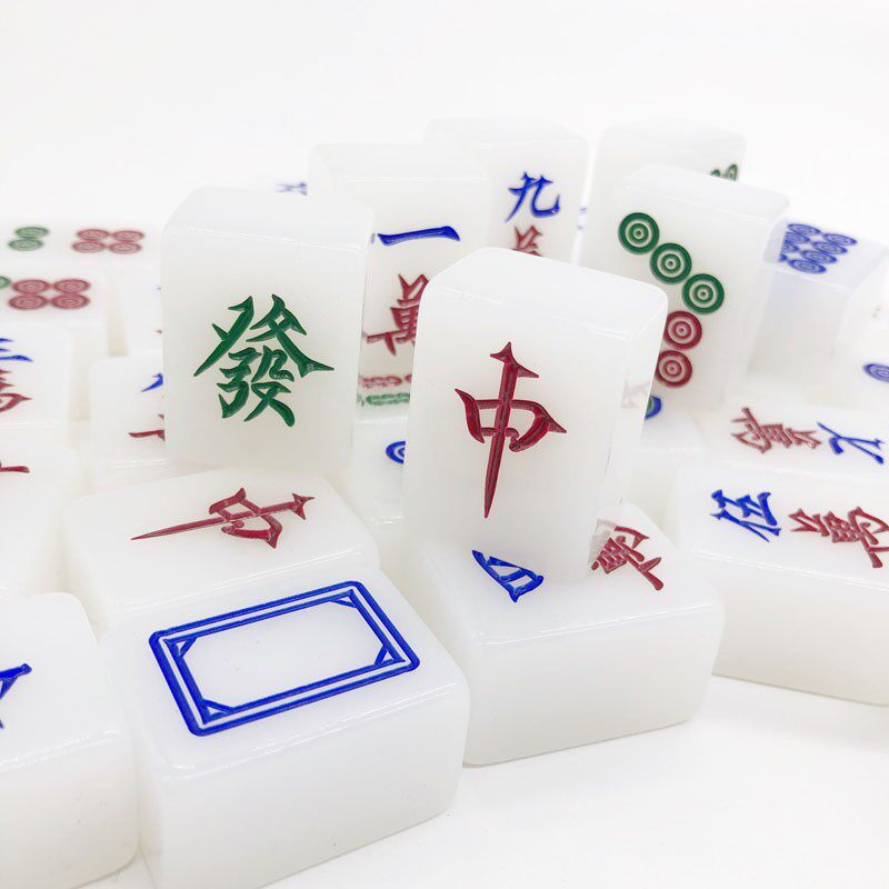 质感大号新品电影同款白色高档家用环保无瑕便携式羊脂白麻将实心