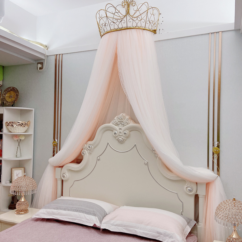 床幔公主风蚊帐家用蕾丝床头帘纱帐素雅欧式婚庆装饰卧室床帘幔纱