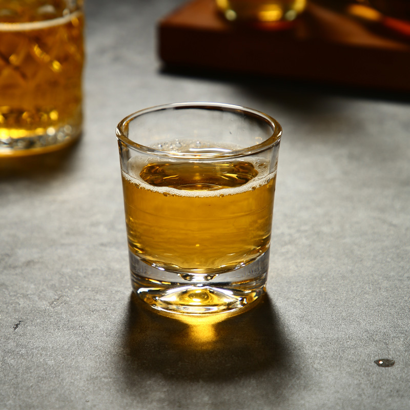 整箱钢化啤酒杯玻璃杯商用酒吧KTV八角杯防摔家用小酒杯子