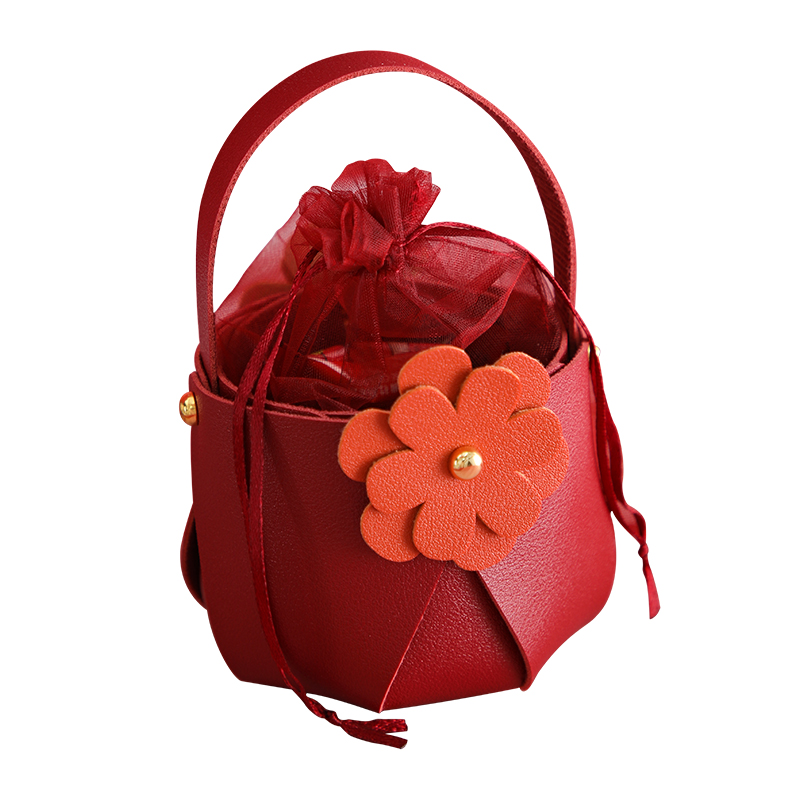 新款结婚皮质手提喜糖盒礼物糖果袋子创意婚庆伴手礼盒袋空盒欧式