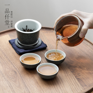 家用便携包玻璃泡茶茶杯户外小 一品仟堂快客f杯旅行功夫茶具套装