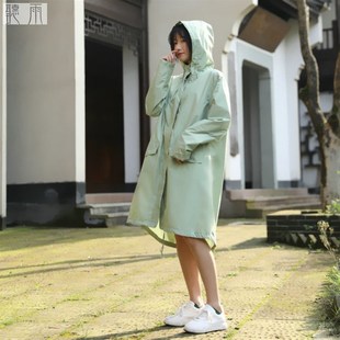 小个子可爱150单D人便携带女士小清新外穿徒步雨披 雨衣女全身夏季