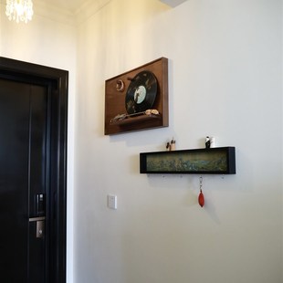 千里江山图创意入户o门玄关钥匙收纳挂架进门墙面挂钩装饰画置物