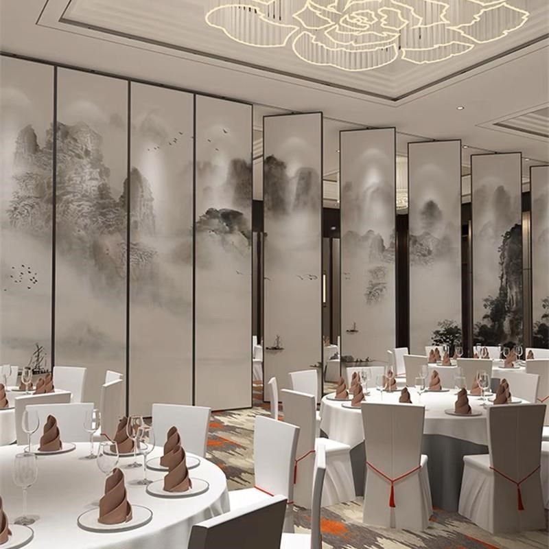 酒店活动隔断墙板办公会议室饭店包厢宴会厅隔音可推W拉移动折叠