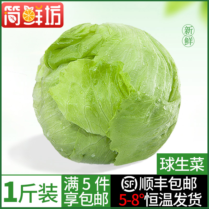 【满5件顺丰包邮】新鲜生菜球汉堡生菜沙拉蔬菜球形西生菜-封面