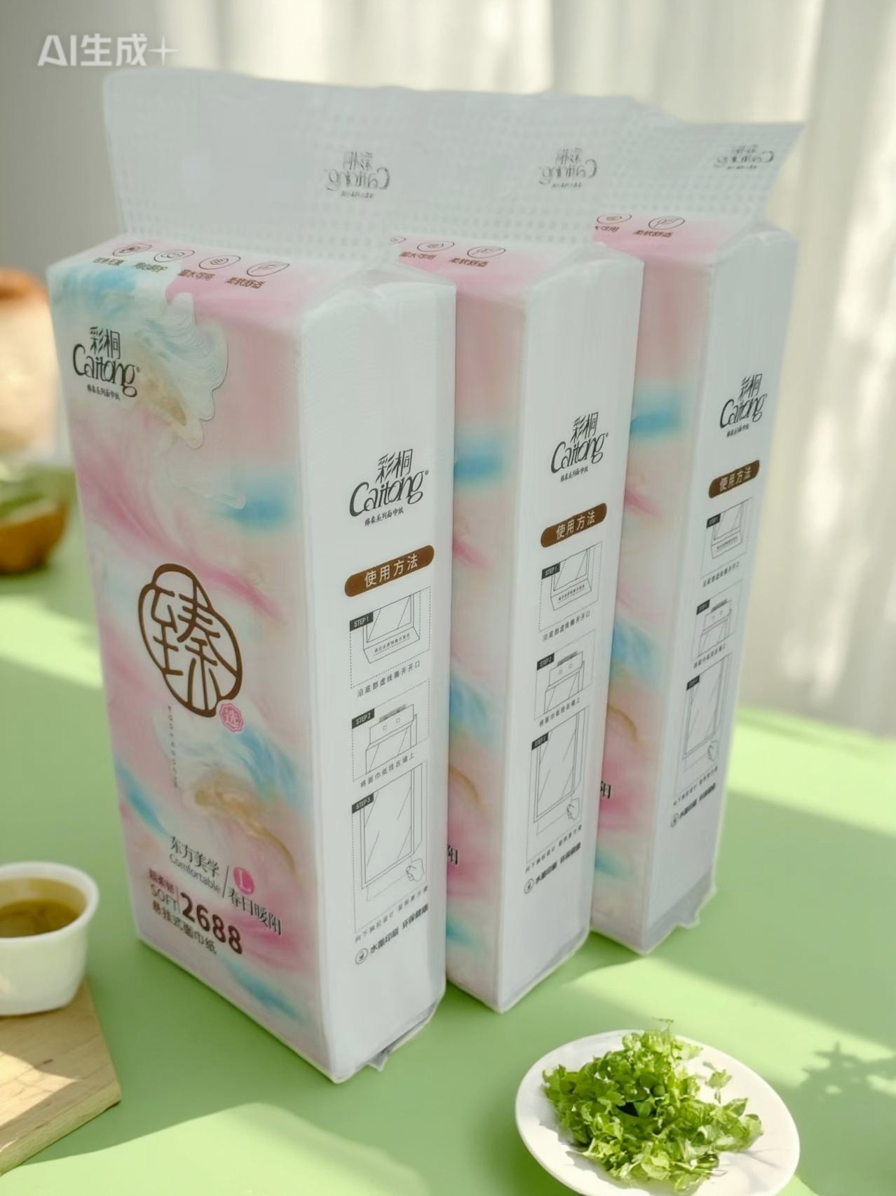 彩桐抽纸巾悬挂式挂抽5层原生木浆干湿两用母婴适用2688张加量装图片