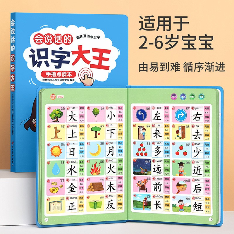 儿童识字发声书宝宝早教点读有声书幼儿园认字卡片启蒙读物学XA10