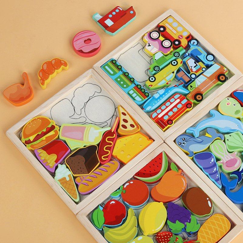 儿童木制立体创意拼图幼儿园2-3-4岁宝宝启蒙早教益智力积木CE81,玩具/童车/益智/积木/模型,儿童串珠/绕珠,淘宝优惠券,粉丝福利购,淘宝优惠卷