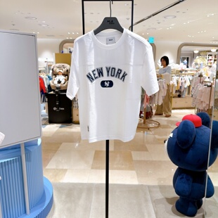 MLB男童T恤韩国代购童装潮牌2026年夏季字母凉感网眼圆领运动短袖