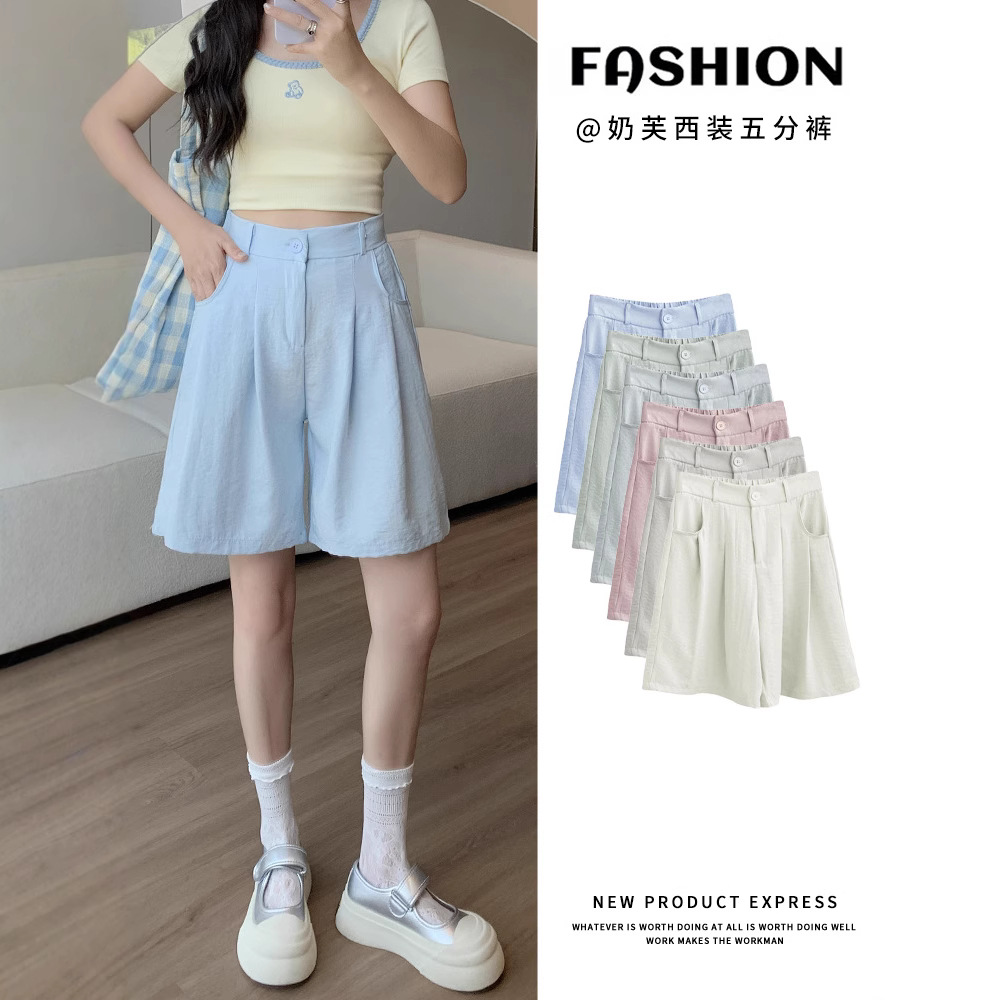 1688汕头市潮阳区谷饶亿涵梦针织厂  韩系冰丝短裤女夏季新款高腰