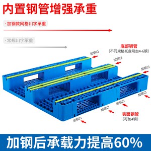 仓库货架塑料托盘叉车加厚网格川字垫仓板卡板物流拖盘栈板防潮板