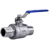 304不锈钢外丝球阀二片式 双外螺纹丝扣球阀两头外牙球阀4分6分1寸