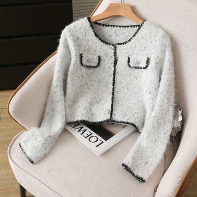 拉夏贝尔小香风毛衣外套秋季2025